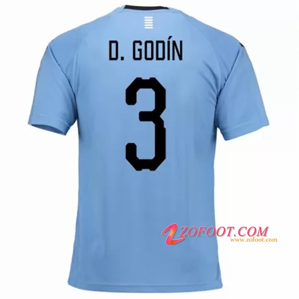 Maillot Equipe Foot de Uruguay (D.Godin 3) 2018/2019 Domicile